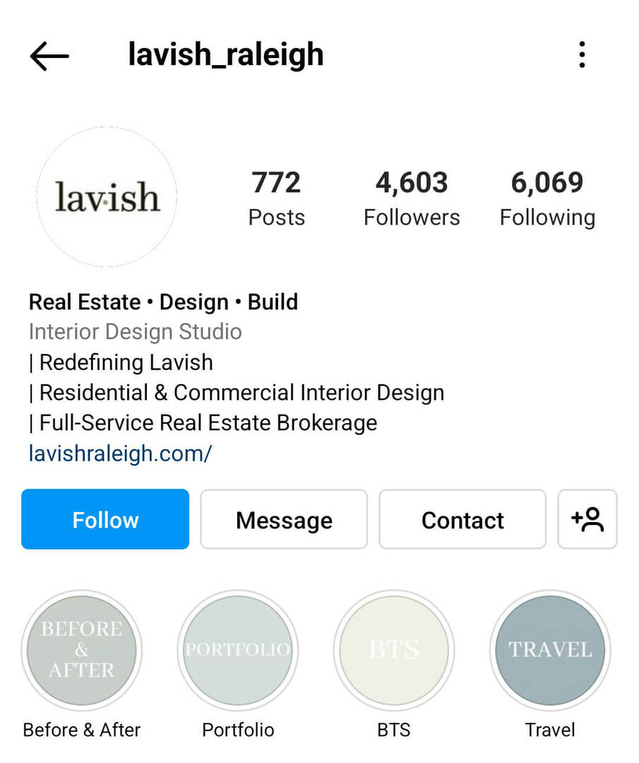 instagram-bio-lavish_raleigh-eksempel. 