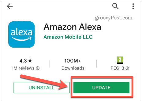 Alexa app opdatering