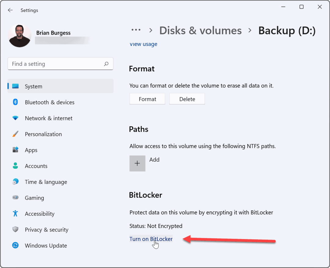 Brug Bitlocker til at gå på Windows 11