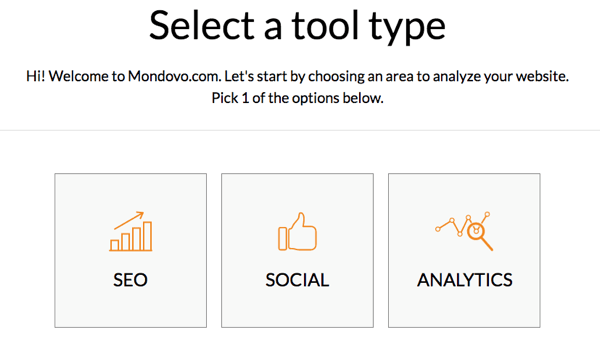 Vælg en værktøjstype i Mondovo.