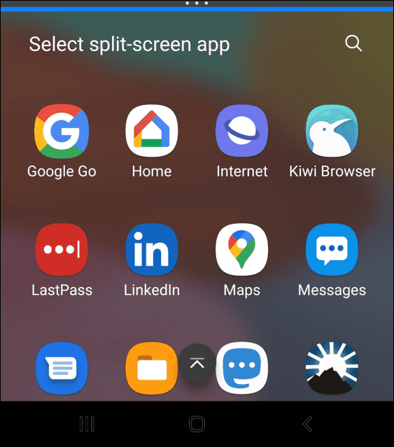 hvordan man opdeler skærm på Android vælg app
