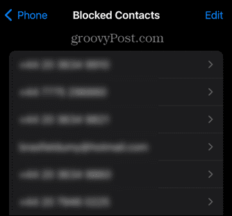 iphone-liste med blokerede kontakter