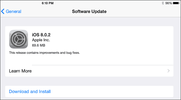 iOS 8.0.2-opdatering