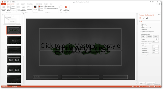 Office 2013-skabelon Opret Lav tilpasset design POTX Tilpas lysbilledslidesvejledning Sådan baggrund
