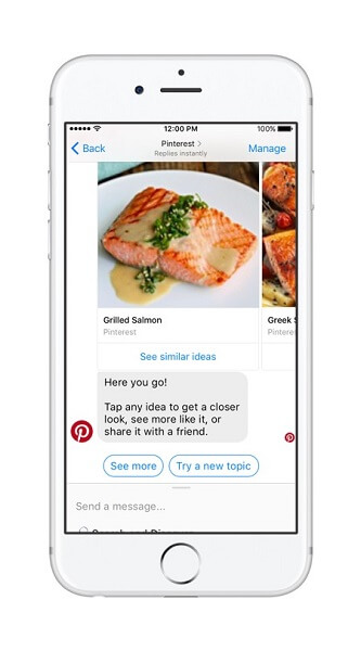Pinterest-bot bringer kraften i Pinterest-søgning og anbefalinger til Messenger.