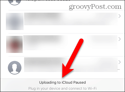 Upload til iCloud sat på pause i iOS