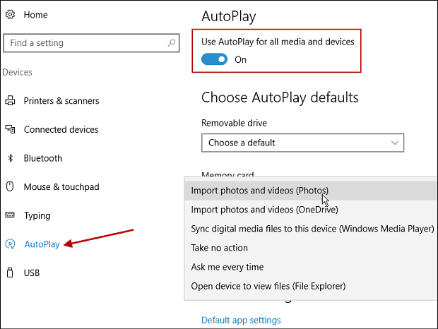 Administrer AutoPlay i Windows 10 jubilæumsopdatering