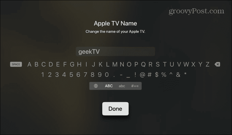 Skift navnet på dit Apple TV