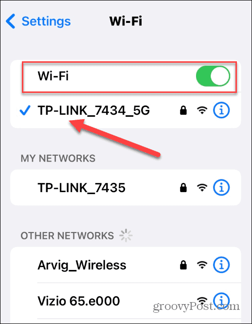 Opret forbindelse til Wi-Fi iPhone