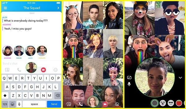 Snapchat introducerer gruppevideochat til op til 16 personer.