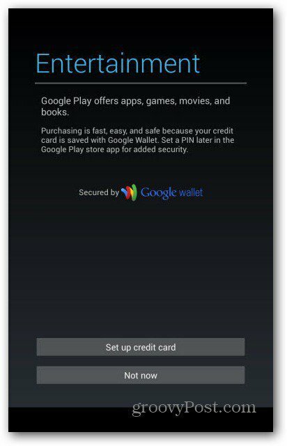 Nexus 7-brugerkonti - Google Wallet