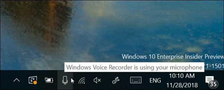Windows 10 19H1 ny mikrofonmeddelelse