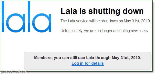 lala.com lukker ned