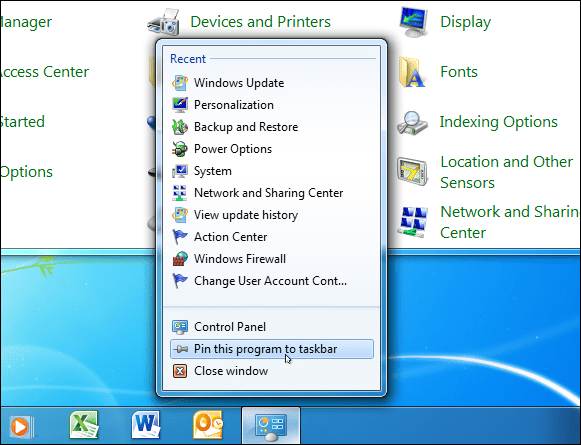 Windows 7 kontrolpanel