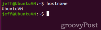 hostname kommando output