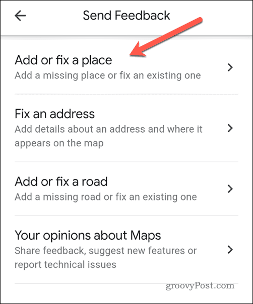 Send feedback i Google Maps på mobilen