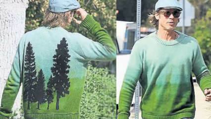 Oscar-vindende skuespillerinde Brad Pitt's sweater med fyrretræ var glamorøs!
