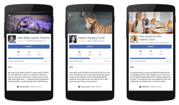 Facebook udvider velgørenhedsværktøjer til personlige brugere og Facebook Live.