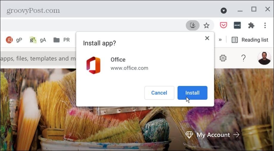 installere office pwa på en chromebook