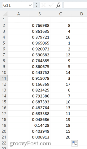 excel rank resultat