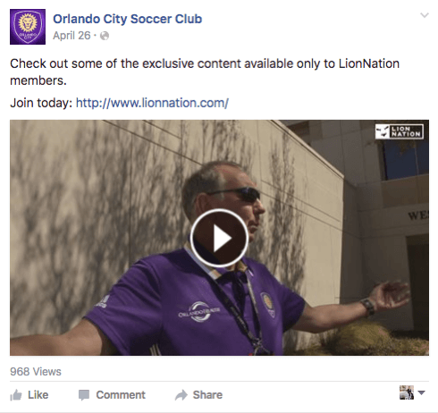 Orlando City fodboldklub Facebook