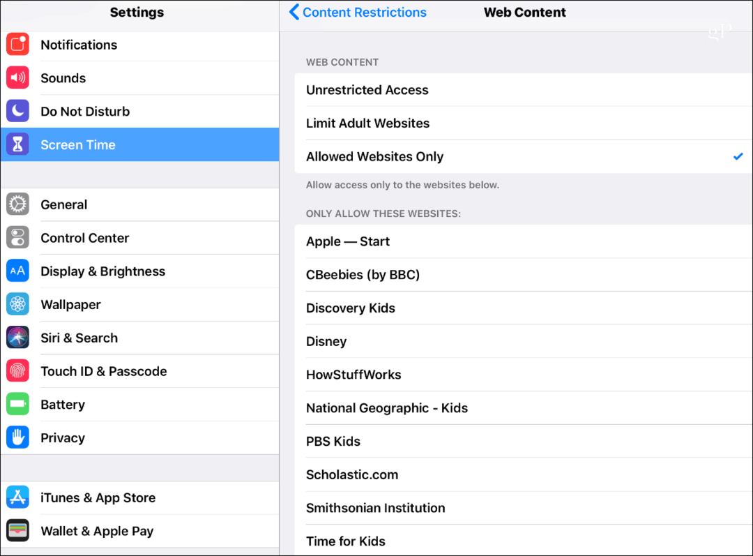 iOS 12 Begrænsninger for indhold af skærmtid