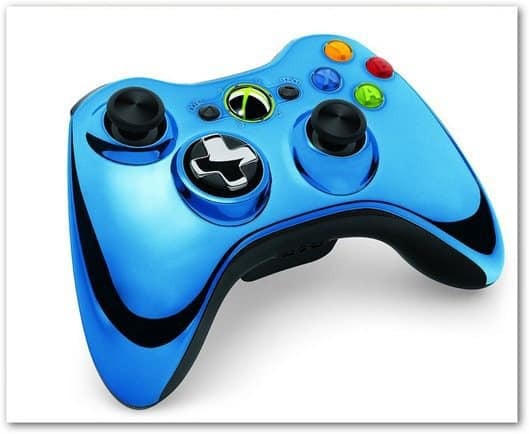 Xbox 360 krom controller blå