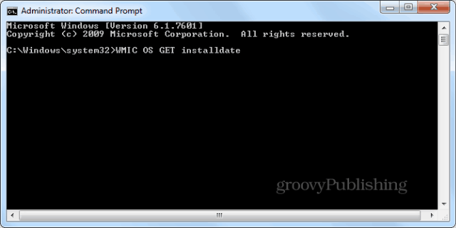 Windows installationsdato cmd-prompt wmic
