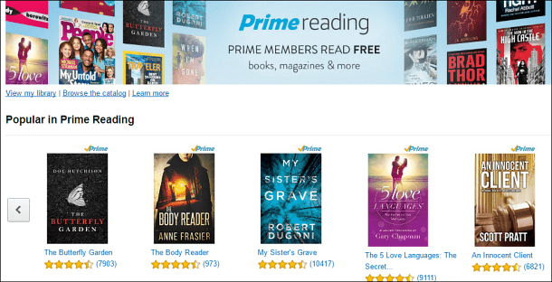 Amazon tilbyder førsteklasses læsning: tilbyder tusinder af gratis bøger og magasiner