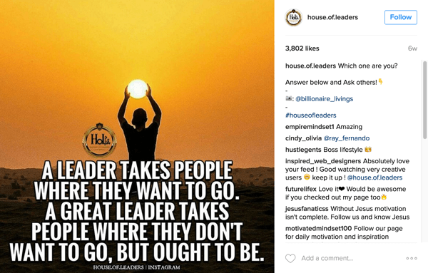 House of Leaders tag instagram bruger