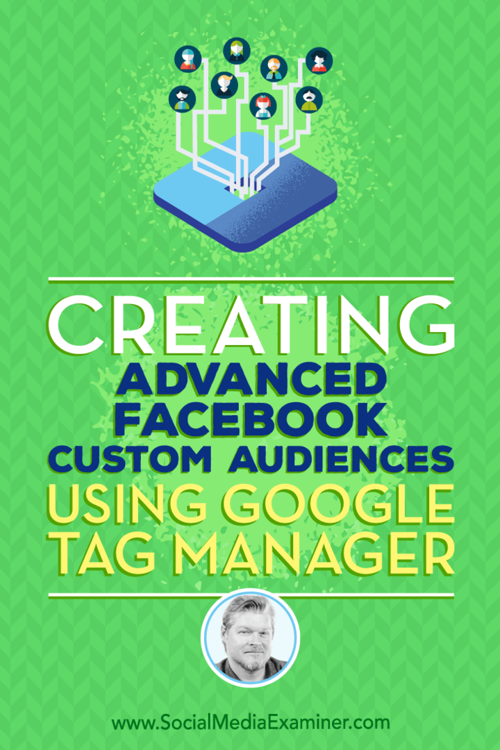 Oprettelse af avancerede brugerdefinerede Facebook-målgrupper ved hjælp af Google Tag Manager med indsigt fra Chris Mercer i Social Media Marketing Podcast.