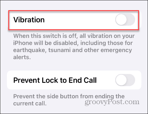 Slå vibration fra på iPhone