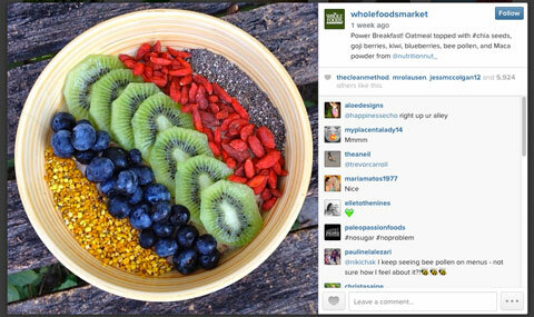hele fødevarer instagram billede med #chia