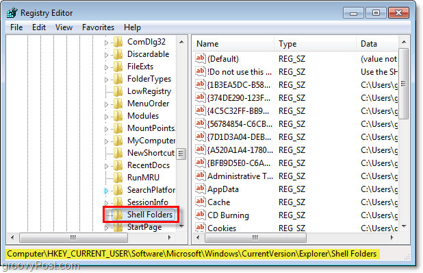 ændre registreringsdatabase windows 7