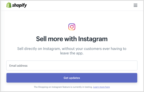 Instagram shoppable post shopify tilmelding til beta-program