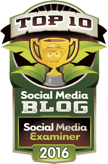 social media examiner top 10 social media blog 2016 badge