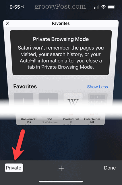 Deaktiver Privat i Safari på iOS