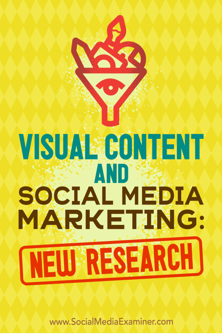 Visuelt indhold og markedsføring af sociale medier: Ny forskning af Michelle Krasniak på Social Media Examiner.