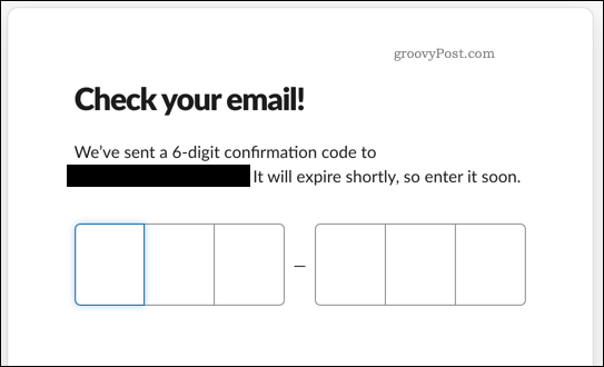 Bekræftelse af en Slack e-mail-adresse