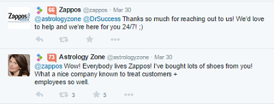 zappos omdømme tweet