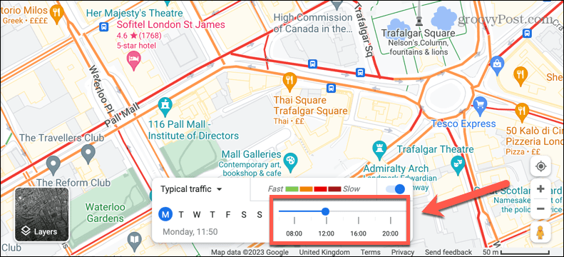 google maps typisk trafiktid