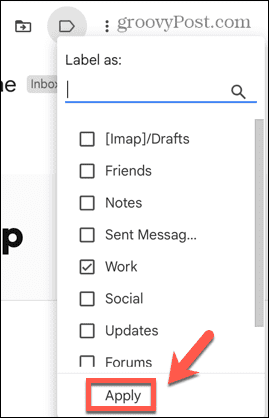 gmail anvende etiket