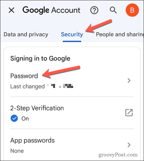 Skift Gmail-adgangskode på mobil