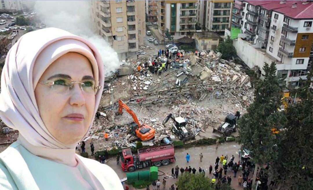 Førstedame Erdoğan: Vores hjerter blev betændt med nyheden om jordskælvet!