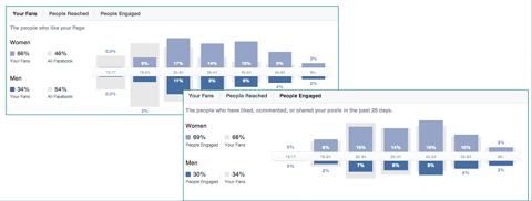 demografi af likes versus engagement