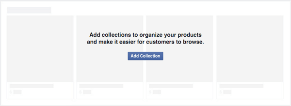 tilføj samling for at organisere facebook-butiksprodukter