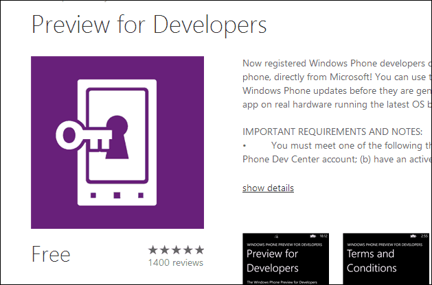 Sådan får du Windows Phone 8.1-opdateringer tidligt med forhåndsvisning til udviklere