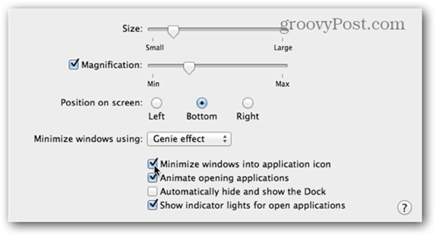 Marker Minimer vinduer i applikationsikonboks.
