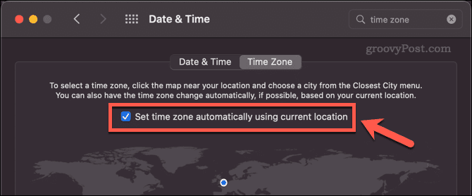 Indstilling af manuelle tidszoneindstillinger for en Mac