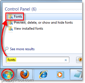 få adgang til fontkontrolpanelet i windows 7 